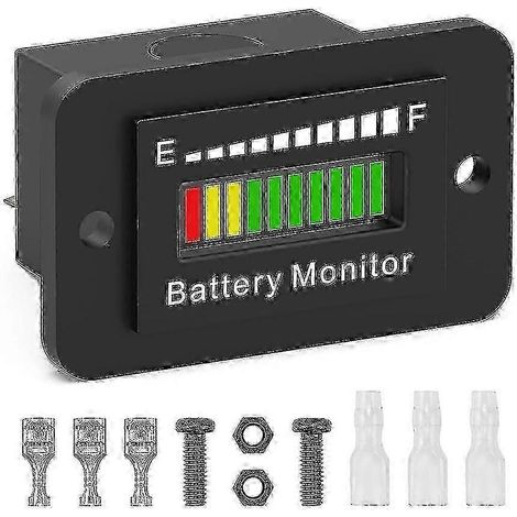 Indicateurs LED de niveau de batterie et de charge compatibles avec les batteries lithium-ion 12V, 24V, 36V, 48V, 60V et 72V, compatibles avec différentes marques. (1/5)