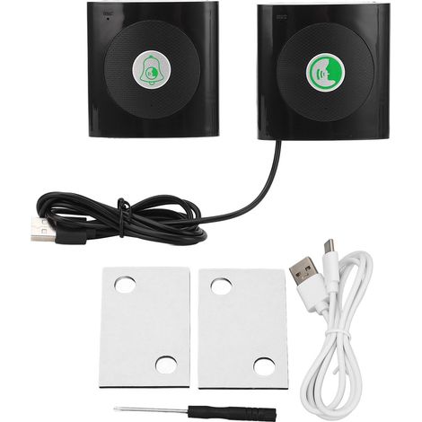 Interphone vocal à 2 voies, batterie longue durée de 108 DB, système de sonnette sans fil avec lumière clignotante, pour maison et hôpital (1/5)