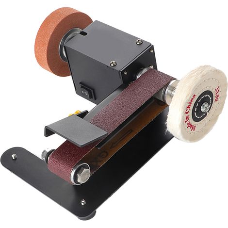 Mini ponceuse à bande électrique 250 W, ponceuse d'établi, 7 vitesses, contrôle réglable, petite polisseuse pour bricolage, travail du bois, résine, fabrication de bijoux, couteau. (1/5)