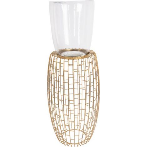 Bougeoir Design Rétro "Malibu" 73cm Or