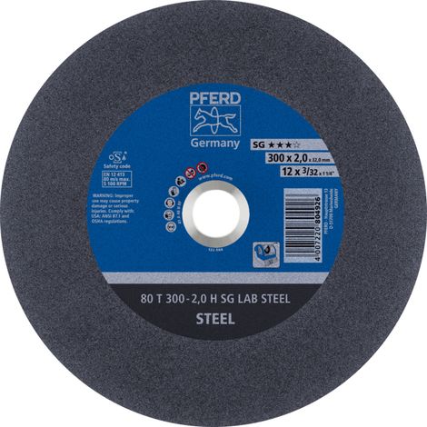 PFERD TOOLS Labortrennscheibe T 300x2x32 mm Leistungslinie SG LAB STEEL für Stahl 20 Stk (1/4)