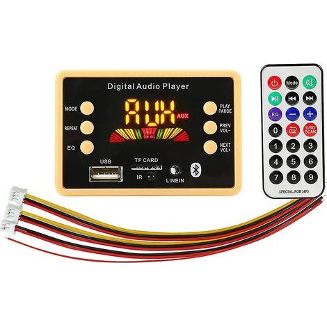 12V USB MP3-Player-Decodermodul für Autos mit Fernbedienung, FM-Radio und USB-AUX-Eingang (1/3)