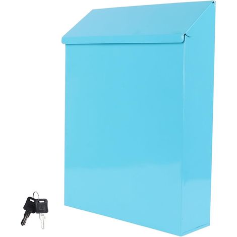Boîte aux Lettres Style Européen Créatif en Fer Bleu Décorative Usage Maison et Photo Prop, Peut Servir de Boîte à Suggestions, Format Petite Boîte pour Lettres (1/5)