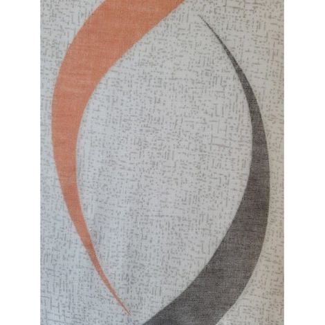 Rideau voilage - Dylrev - 140x240cm - Imprimé fil lurex - 8 œillets - Corail (1/2)