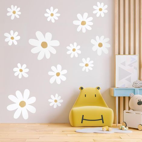 Lot de 12 feuilles d autocollants muraux marguerites (1/5)