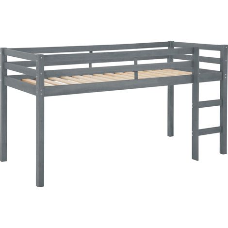 AlpiLit surélevé 90x200 cm Gris en bois (1/3)
