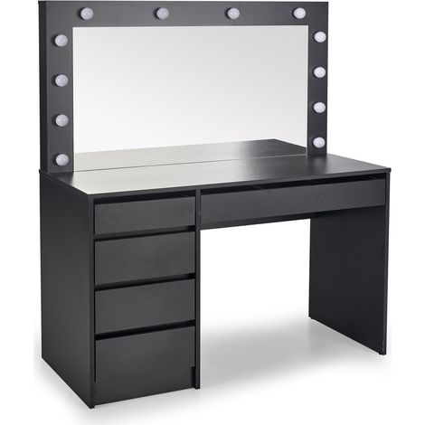 Tocador Houston Gaudium I, Negro, Espejo, 75x120x55cm, LED