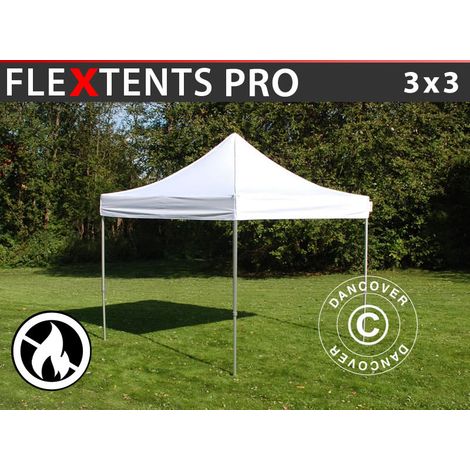 Pop up gazebo FleXtents PRO 3x3 m White, Flame retardant
