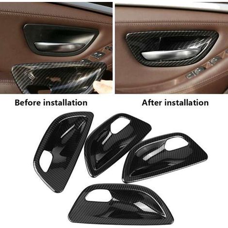 4 interior door handle and cup cover trims for 2011-2016 BMW 5 Series F10 (1/4)