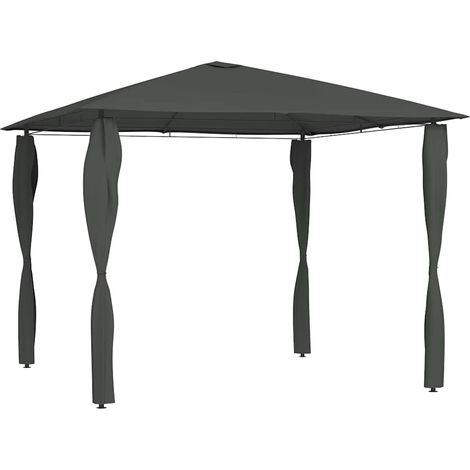 vidaXL Cenador con cubiertas de postes antracita 3x3x2,6 m 160 g/m² (1/4)