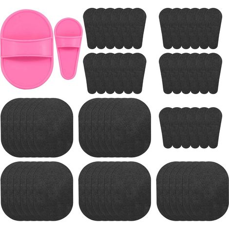 60 Pièces Tampons D'épilation Exfoliants, Ensemble de Coussinets D'épilation Rose de Deux Tailles, Idéal pour Peau Lisse sur Jambes Bras Visage Lèvres (1/5)