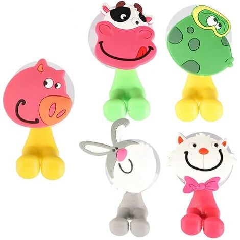 Lot de 5 porte-brosses à dents antibactériens pour animaux avec ventouse (1/5)