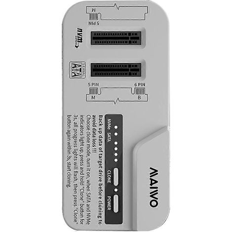 Boîtier SSD M.2 NVMe SATA MAIWO 10 Gbit/s avec station d'accueil USB Type-C compatible avec les disques durs/SSD 2,5/3,5 pouces 2230/42/60/80 MHz (1/5)
