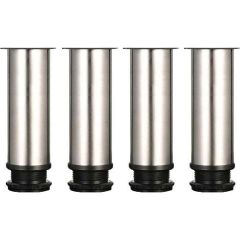 Vier verstellbare Füße, 150 mm hoch, verstärkte Möbelbeine. Tischbeine aus gebürstetem Edelstahl. Höhenverstellbar von 0 bis 15 mm. Inklusive Edelstahlschrauben. (1/5)