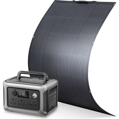 ALLPOWERS R600 600W Portable Power Station, 299Wh LiFeP04 Battery, Solar Generator with 200W Flexible Solar Panel Included for Outdoor Camping Travel Fishing Emergency Power Supply Backup (1/5)
