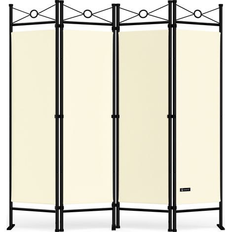 CASARIA® Lucca Room Divider Partition Wall Folding Privacy Screen Indoor/Outdoor Cream (1/9)