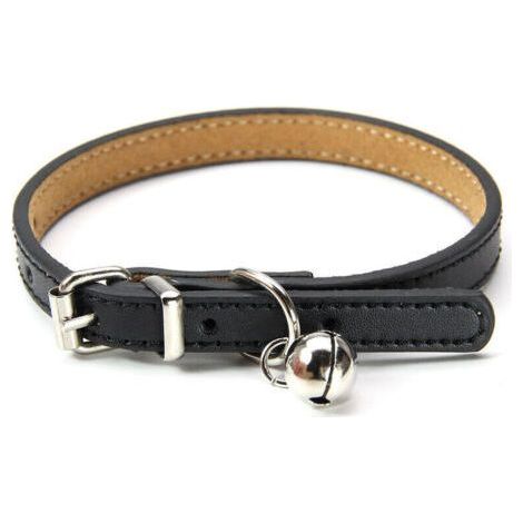 Collare in pelle Ahlsen per gatti e cuccioli, regolabile da 20 cm a 27 cm - Nero (1/5)