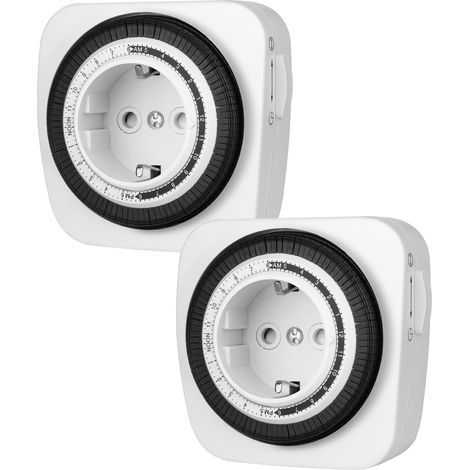 DEWENWILS Mechanische Zeitschaltuhr Steckdose, 96 Segmenten (je 15 min), 2er-Pack