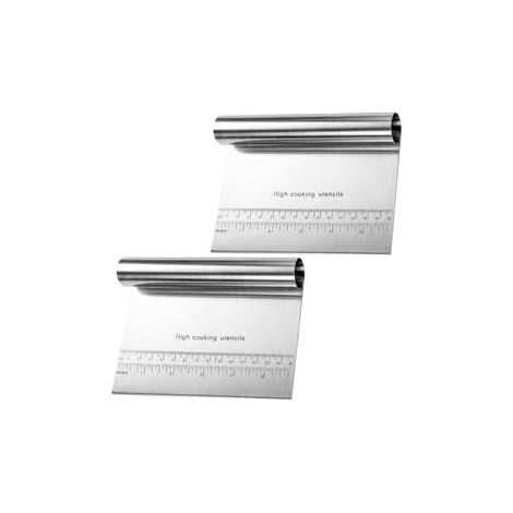 Raclette Cuisine Inox - Lot de 2 - Acier Inoxydable - Graduation Précise - Légumes et Pâtisserie - 18 cm (1/5)