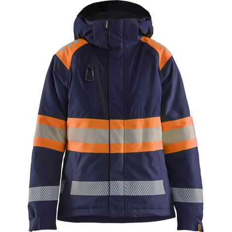 Arbeitsjacke Winter Hochsichtbarkeit Damen Klasse 1 - Marine/Orange S
