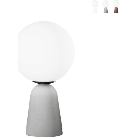 Lampe de table moderne en béton abat-jour rond H33cm Rock Table (1/3)