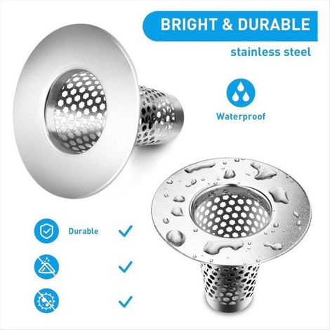 Filtre De Vidange - Filtre Conique Pour Lavabo En Acier Inoxydable 304 - Pour Salle De Bain - 2 Pièces (1/5)