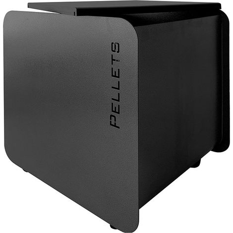 Corbeille à pellets noire sur roulettes – Capacité généreuse – Métal laqué durable – Design moderne pour intérieur – Lienbacher