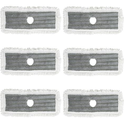 COSTWAY 6 Pezzi di Panni per Mocio Riutilizzabili, Panni per Spazzatura a Secco & Ricambi per Mocio Bagnato, Mop Rotondi Lavabili per Pulizia Pavimenti (6 Panni Quadrati) (1/2)