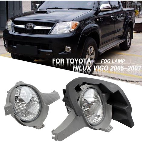 Kit antibrouillard adapté exclusivement au pick-up Toyota Hilux Vigo ancienne génération (2005 à 2007), montage sans perçage, lumière jaune haute pénétration pour brouillard, pluie et neige. (1/5)