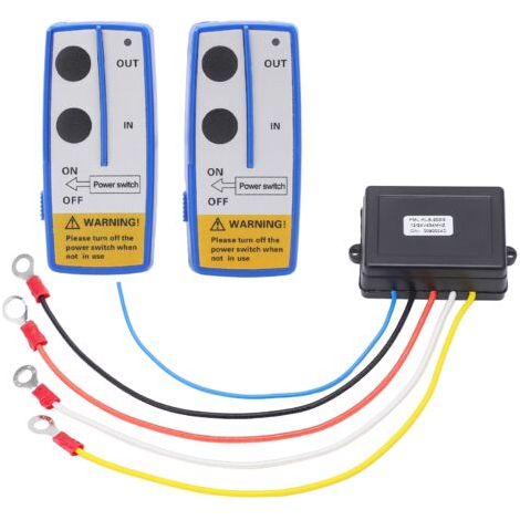 RHG Kit de télécommande de treuil sans fil de 75 pieds, alimenté par batterie, antenne intégrée, indicateur LED universel pour voiture, ATV, camion (1/5)