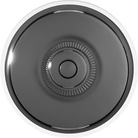 DIMBLER - Bouton Poussoir Carillon Porcelaine Noire Coque Nickel Satiné Réf. 60310793 (1/4)