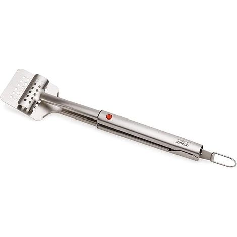 Joseph Joseph GrillOut™ Tongs, avec tête rétractable et design 2 en 1, parfaites pour manipuler les aliments sur le gril, acier inoxydable, nettoyage et rangement faciles - couleur acier inoxydable.