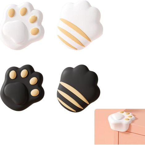 4-teiliges Set Tischeckenschoner, Eckenschutz für Babytische, Möbelschoner, niedliche Eckenschoner, selbstklebende Kantenschoner für Tische (Schwarz, Weiß) (1/5)