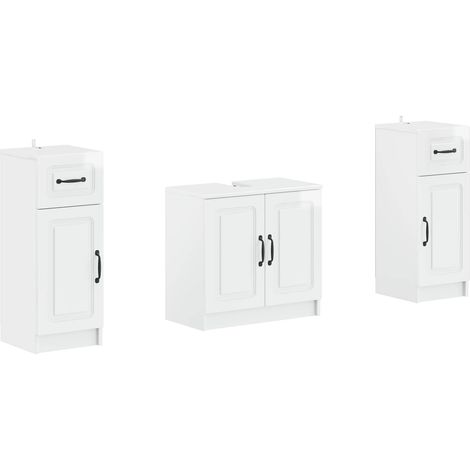 2-teiliges Badezimmer Schrank Set UTRECHT Hochglanz Weiß vidaXL (1/5)