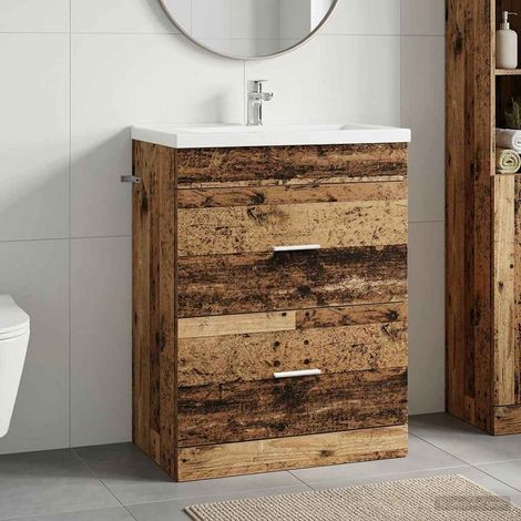 Gabinete de baño debajo del lavabo Madera envejecida