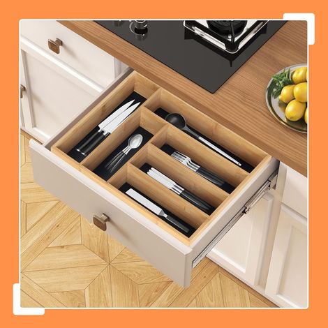 Besteckkasten aus bambus - 6 facher schubladenorganizer