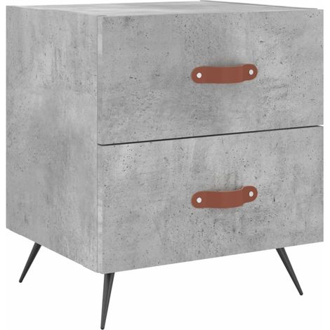 Mesita de noche madera ingeniería gris hormigón 40x35x47,5 cm vidaXL (1/5)