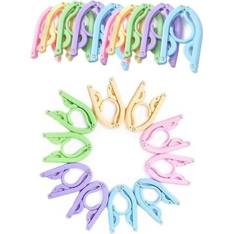 Cintres 20 Pièces Cintre Voyage Pliable Cintres Pliables avec Antidérapant cintres Portables Le Cintre économise de l'espace (1/4)