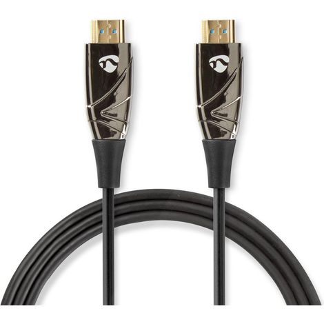Cavo hdmi ottico attivo ad alta velocita con ethernet connettore hdmi connettore hdmi 4k60hz 18 gbps 100 m rotondo pvc nero confezione regalo 44161741 44161741 44161741 44161741 (1/5)