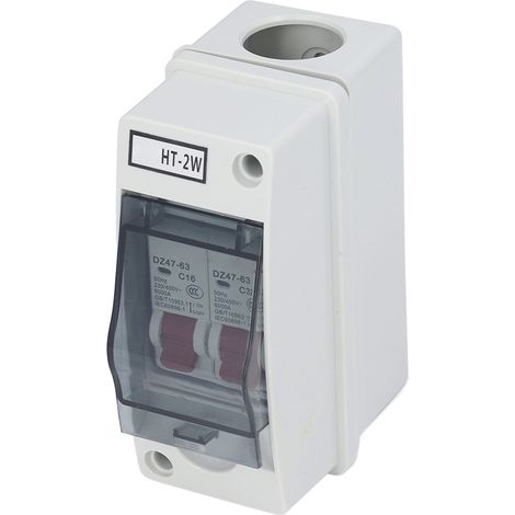 Boîte de dérivation étanche IP65 2 voies ignifuge pour disjoncteur modulaire type C extérieur 16A 32A (1/5)
