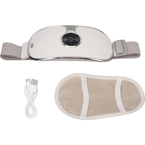 Ceinture Chauffante Sans Fil pour Crampes, 3 Niveaux de Chaleur Rechargeable, Compresse Chaude Massage Uterus, Blanche (1/5)