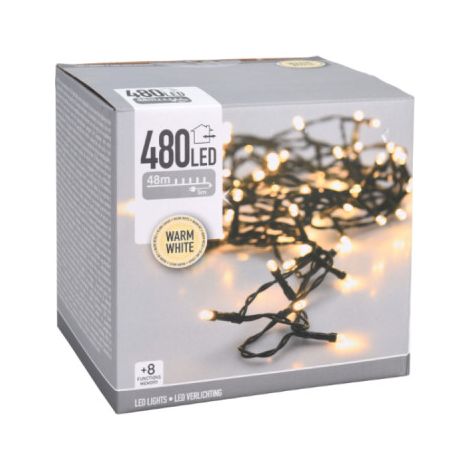 Multifunktionsgirlande 480 warmweiße LEDs 220V IP44 39m (1/2)
