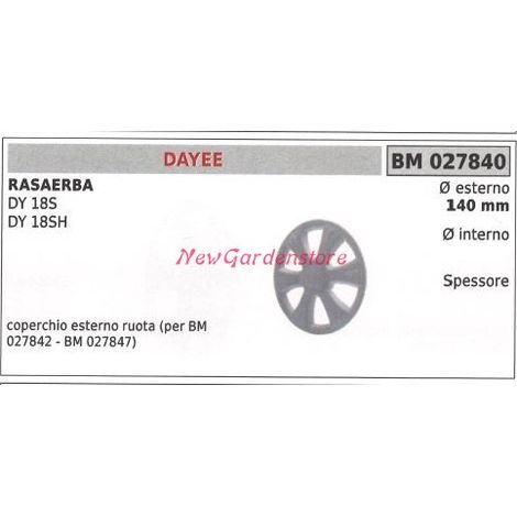 Coperchio ruota rasaerba tagliaerba tosaerba DAYEE DY 18S 18SH 027840