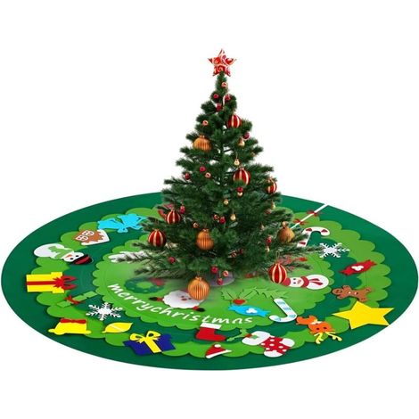 Décorations de Noël de 42 pouces, décoration de fête de vacances, cime d'arbre de Noël en feutre, jupe d'arbre de Noël, décoration d'arbre de Noël, support d'arbre, décoration de fête de Noël, décorat (1/5)