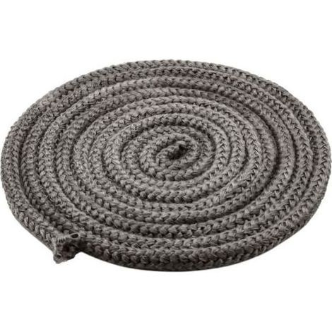 Pair Cordon d'étanchéité pour cheminée, 10 mm x 4 m, en fibre de verre ignifuge, pour poêle, cheminée, four, chaudière, résistant jusqu'à 450-550 °C, noir (1/5)