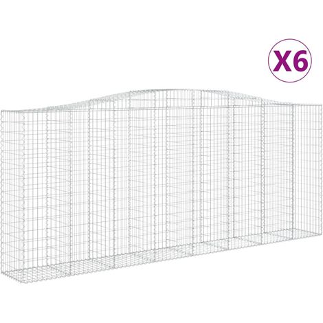 Maison Exclusive - Paniers à gabions arqués 6 pcs 400x50x160/180 cm fer galvanisé