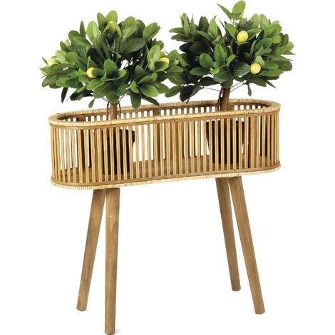 ANDREA HOUSE AX71040 Macetero Pie Bambú/Ratán 68x22x59,5 CM - ref: AX71040