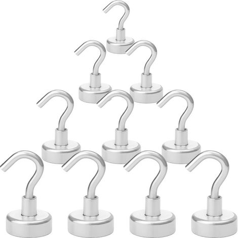 Hochleistungs-Magnethaken, schwarz – 10er-Pack