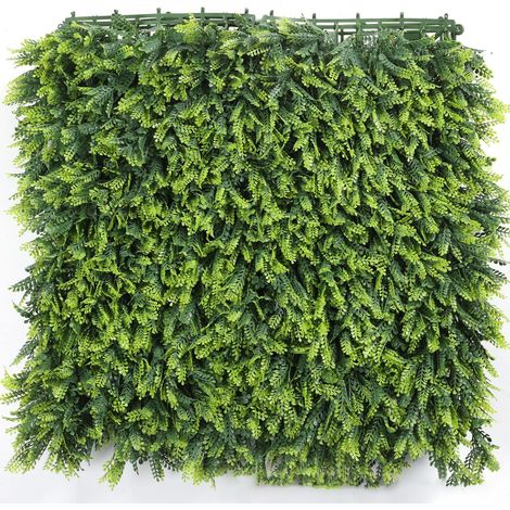 Setos artificiales para pared (paquete de 4), pantallas de privacidad para jardín, fondo de pared de césped artificial, protección UV, 50 cm x 50 cm (1/5)