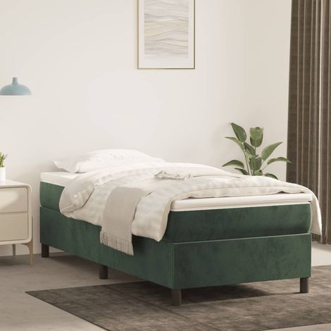 Sommier à ressorts de lit Résistant et confortable,Sommier /Support à Lattes pour Adulte Enfant Vert foncé 90x190 cm Velours BVM15273 (1/5)